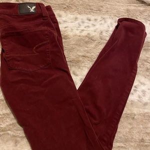 American Eagle Maroon Jeggings